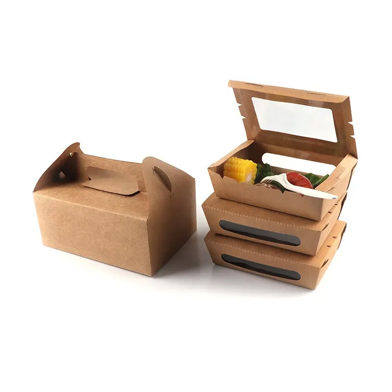  fast food kraft paper salad containers lunch box
